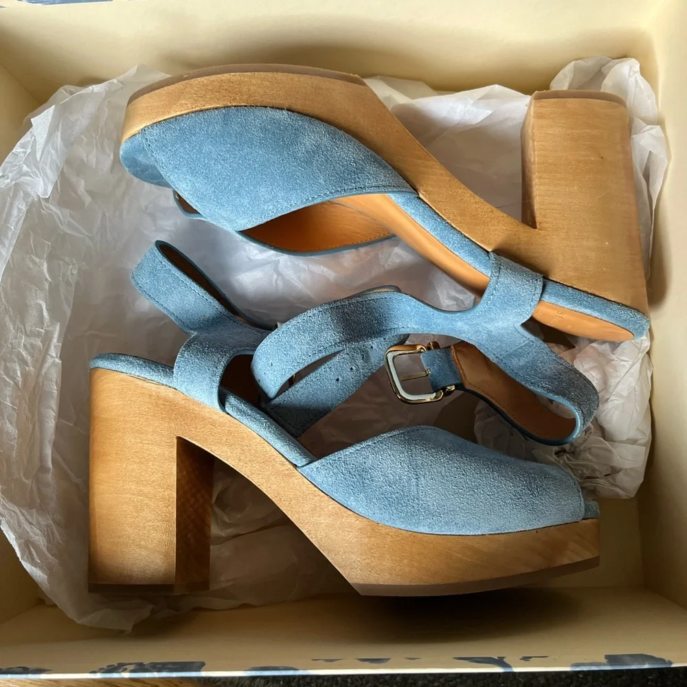 Sézane Blue Fausta Clog NIB - Picture 2 of 6